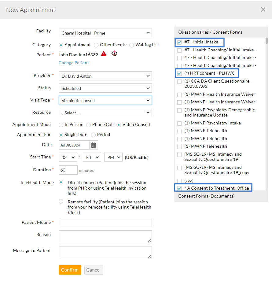 New Appointment Booking