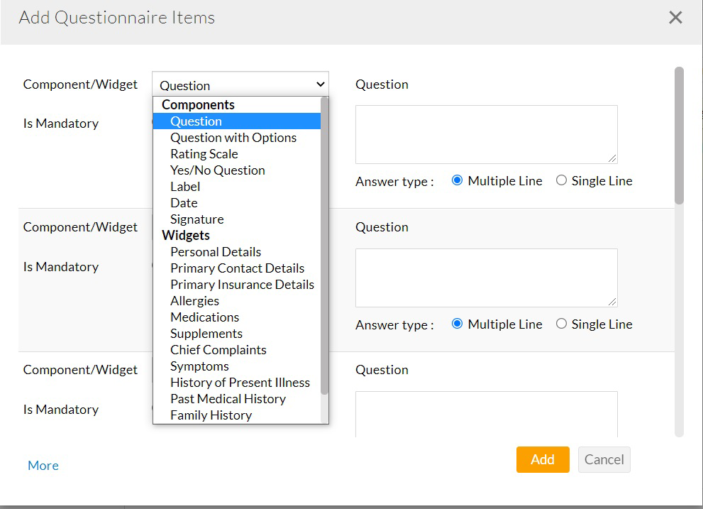 Create Questionnaire
