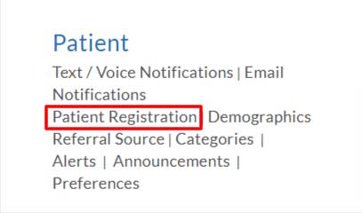 Patient Registration Option