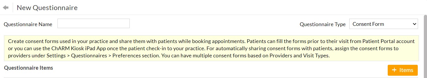 Questionnaire Widget