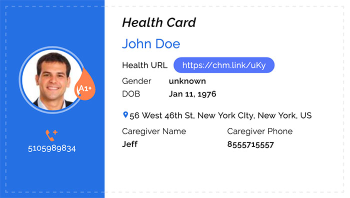 Health Card Front Side