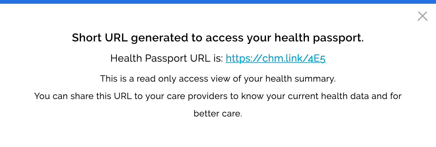 Health Passport Short URL