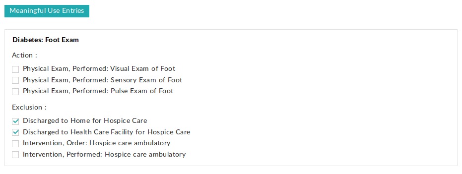Diabetes Foot Exam Exclusion