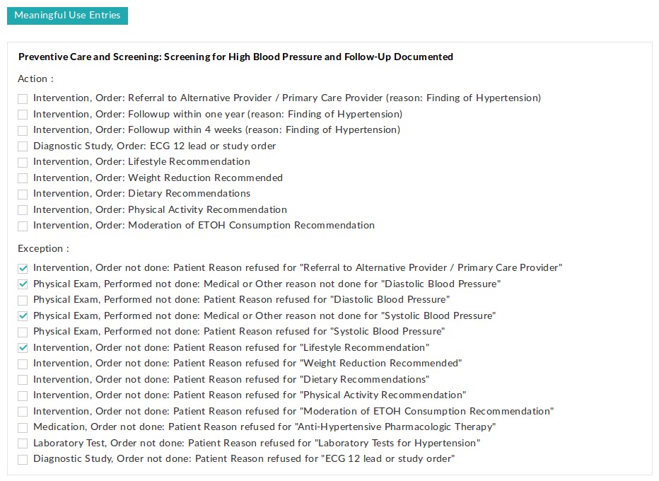 High Blood Pressure Screening Exception