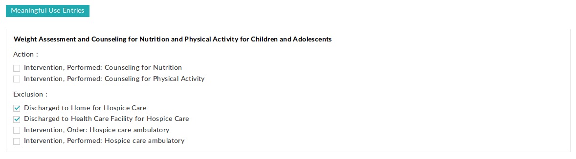 Weight Assessment Exclusion