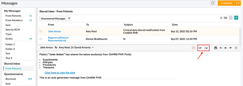 Access Patient Messages