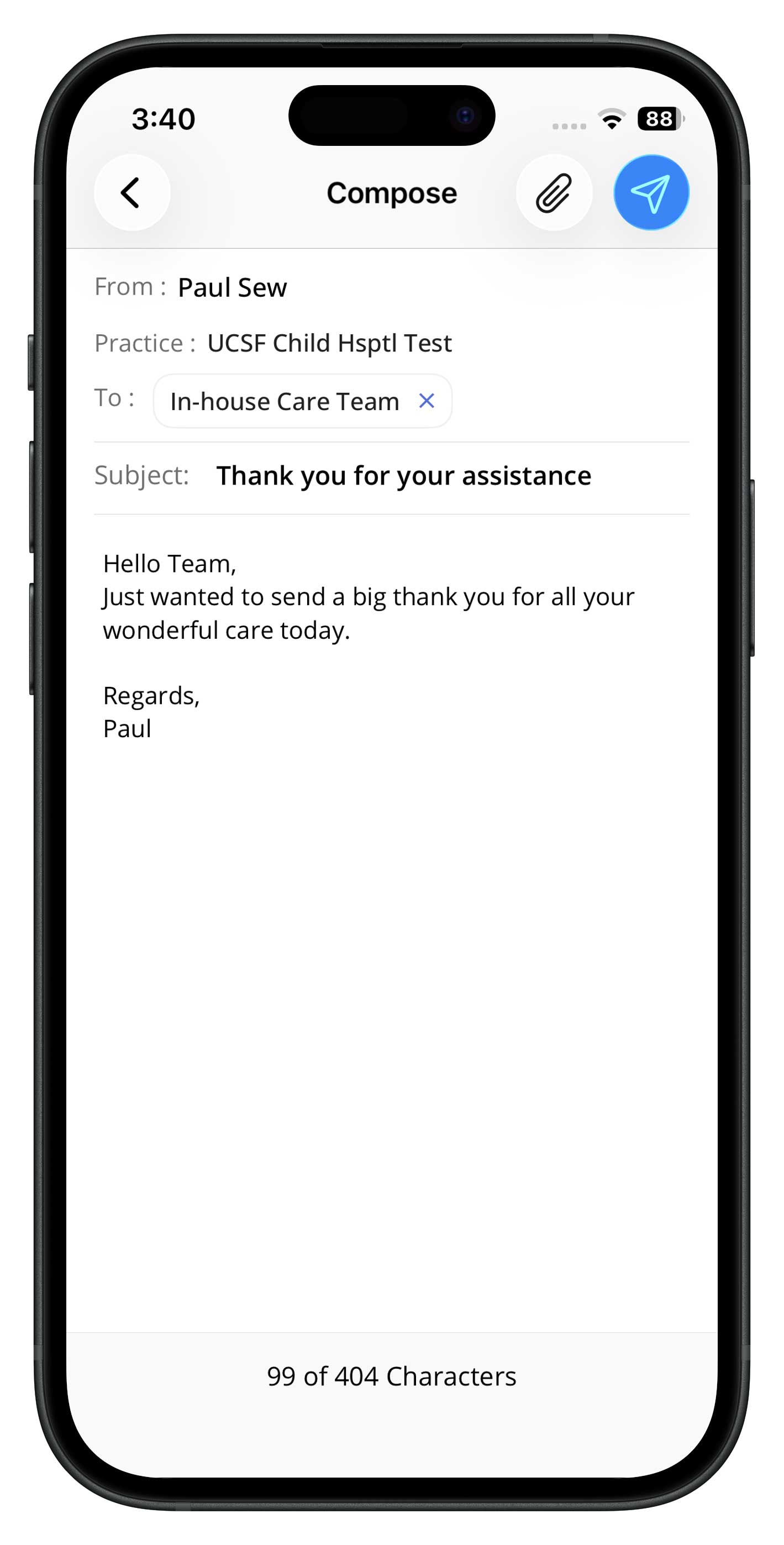 Group Message on mPHR App