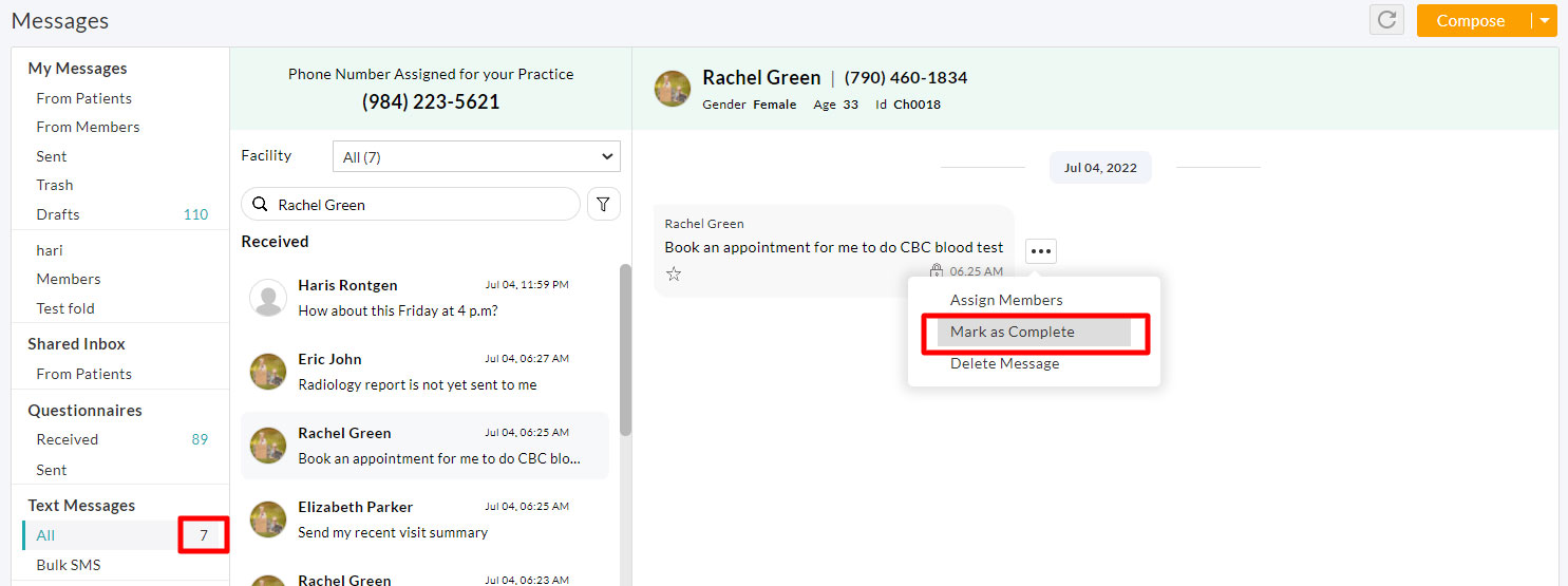 Reply and Mark as Complete