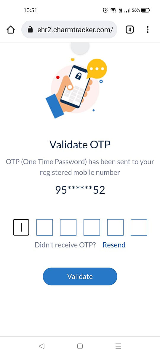 Secured Text Message Validate OTP