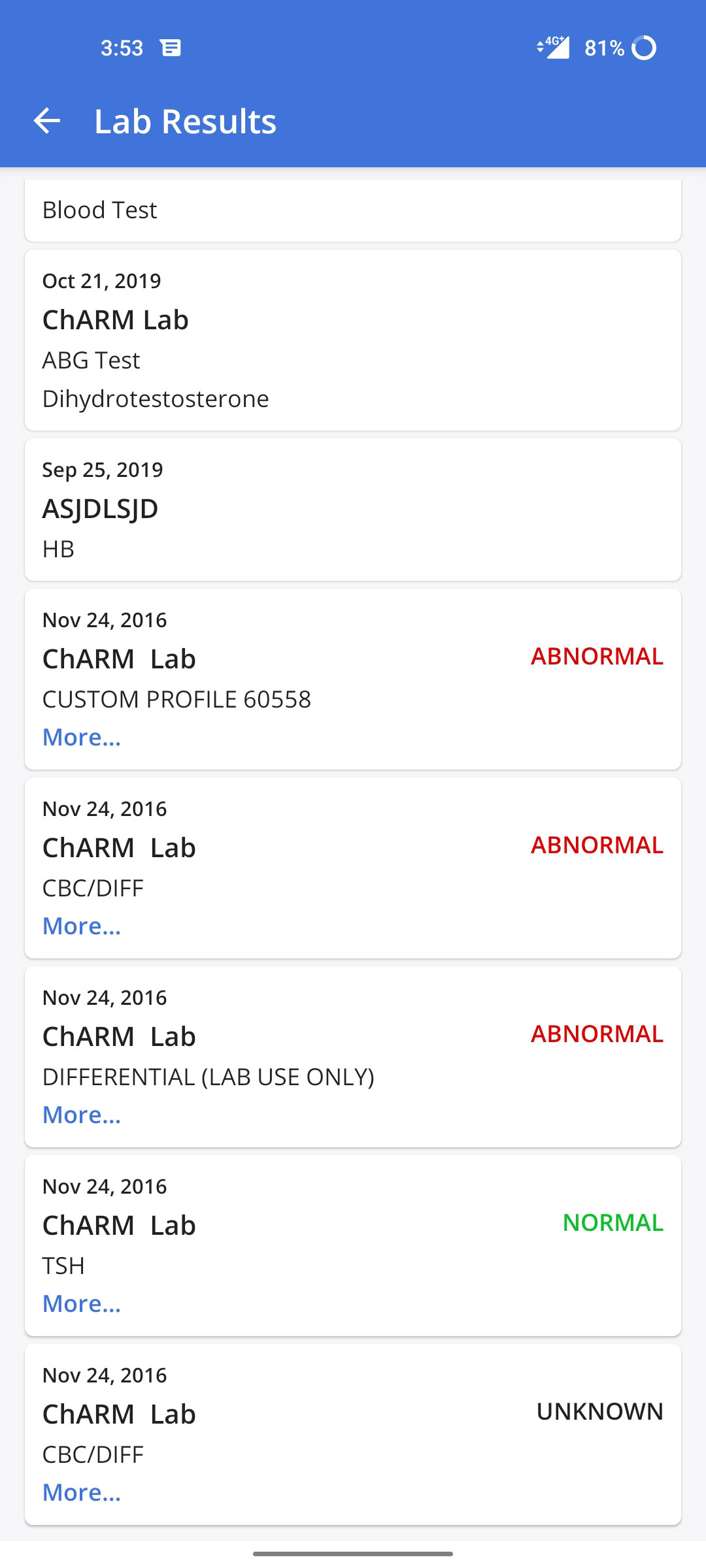 Lab Results