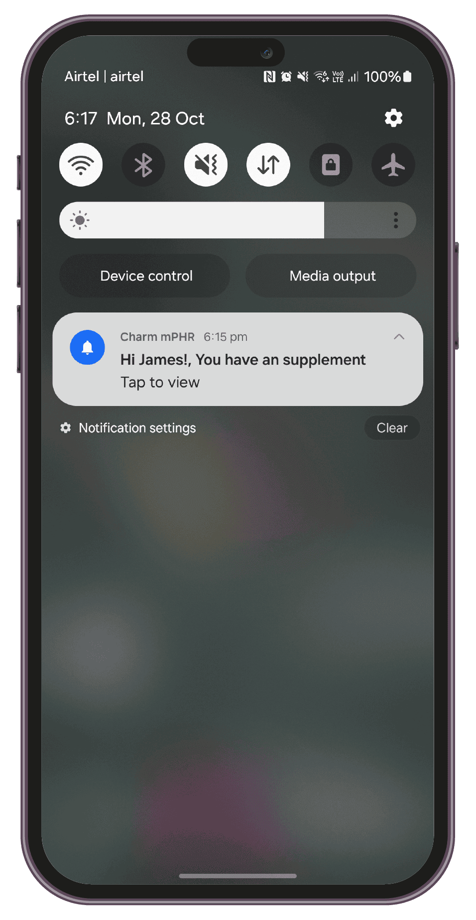 Notification on Screen Android