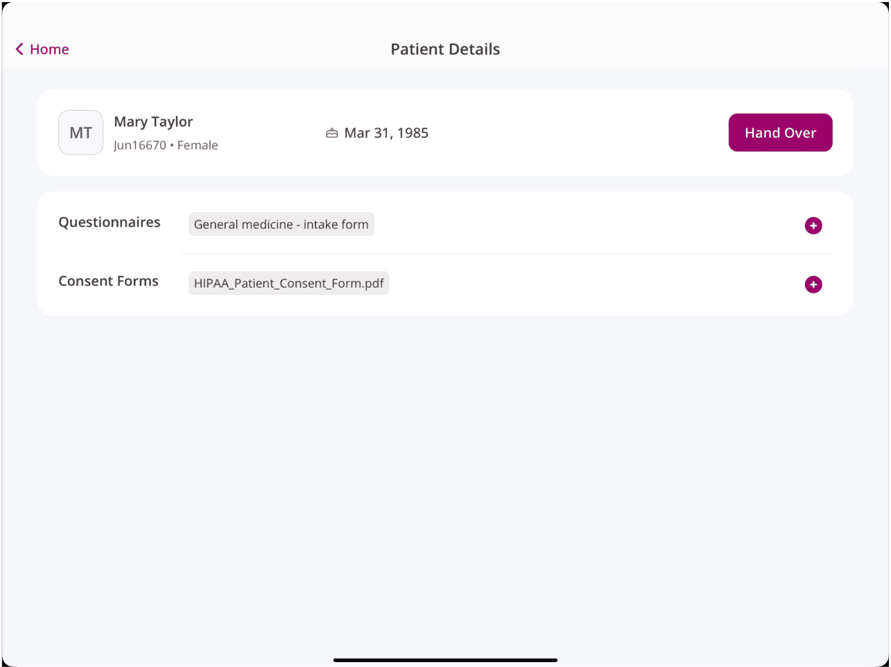 Kiosk Add Questionnaires Consent Forms
