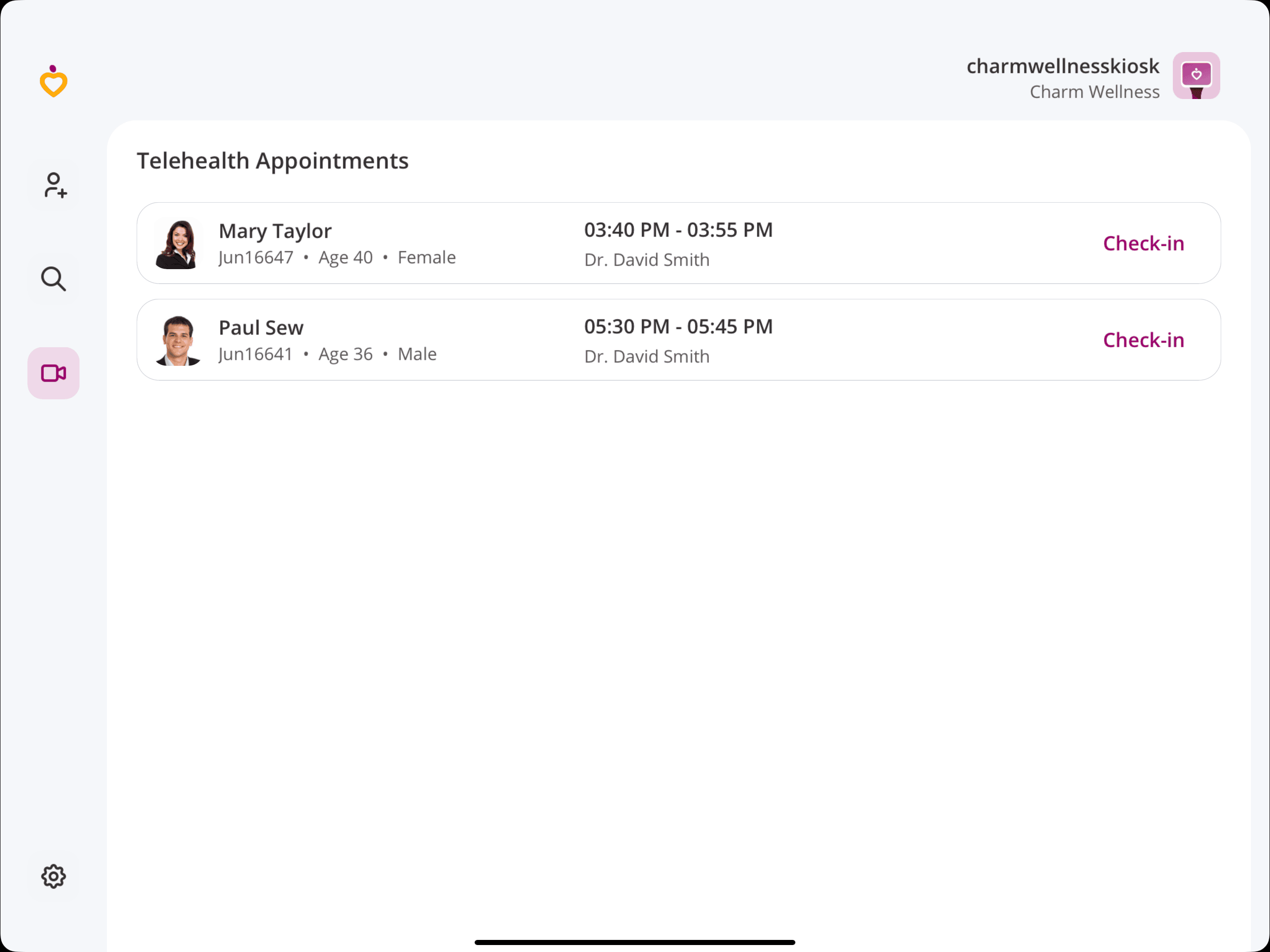 Kiosk Telehealth Appointments