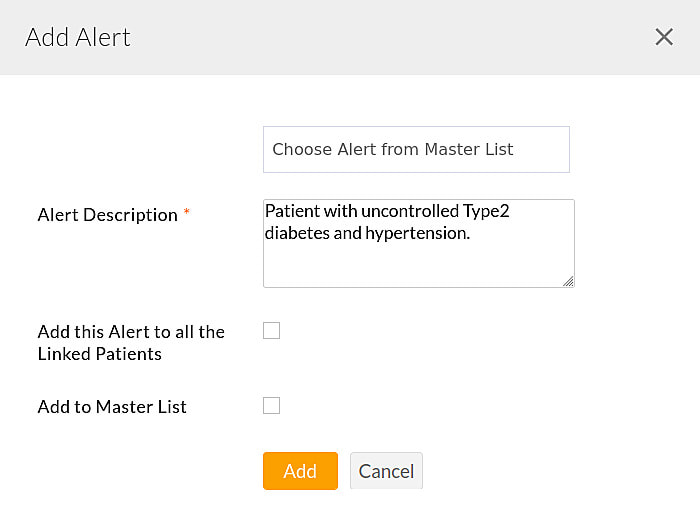 Add Patient Alert Dialog