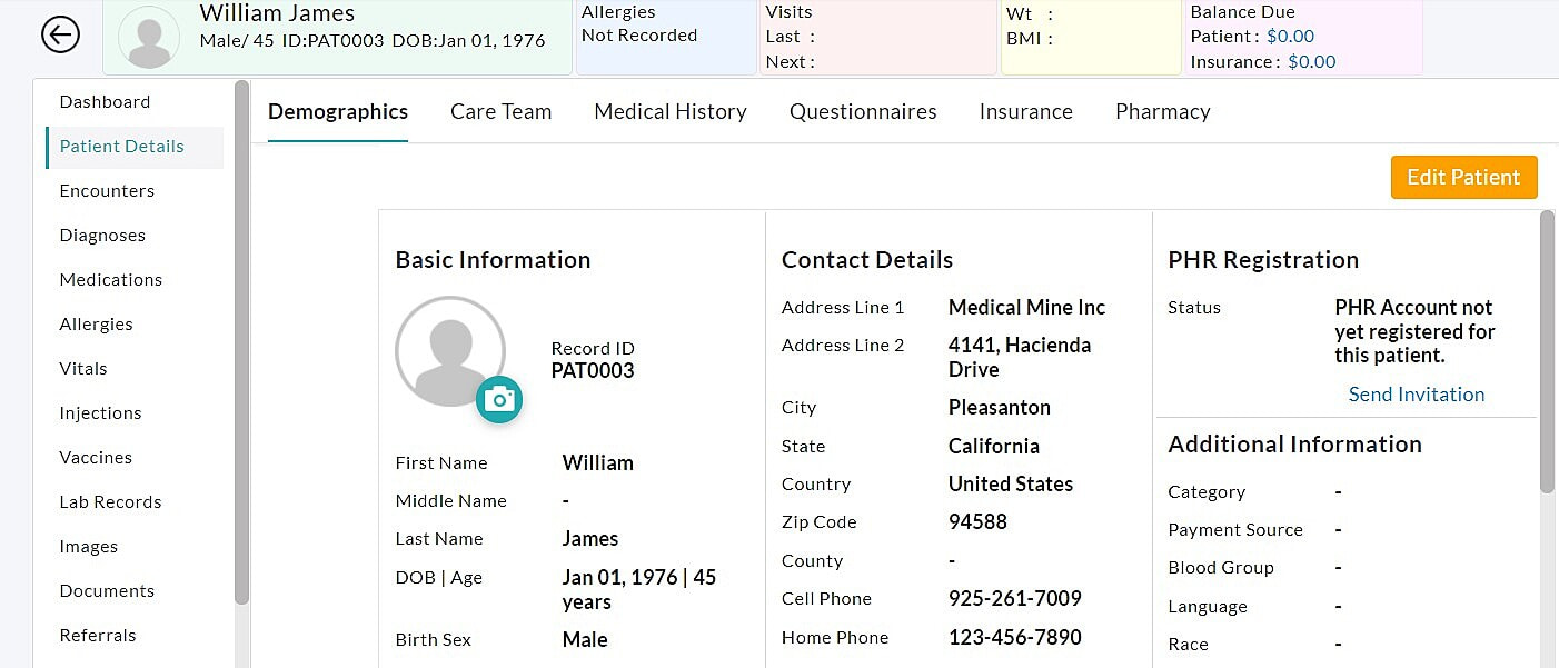 Edit Patient Details