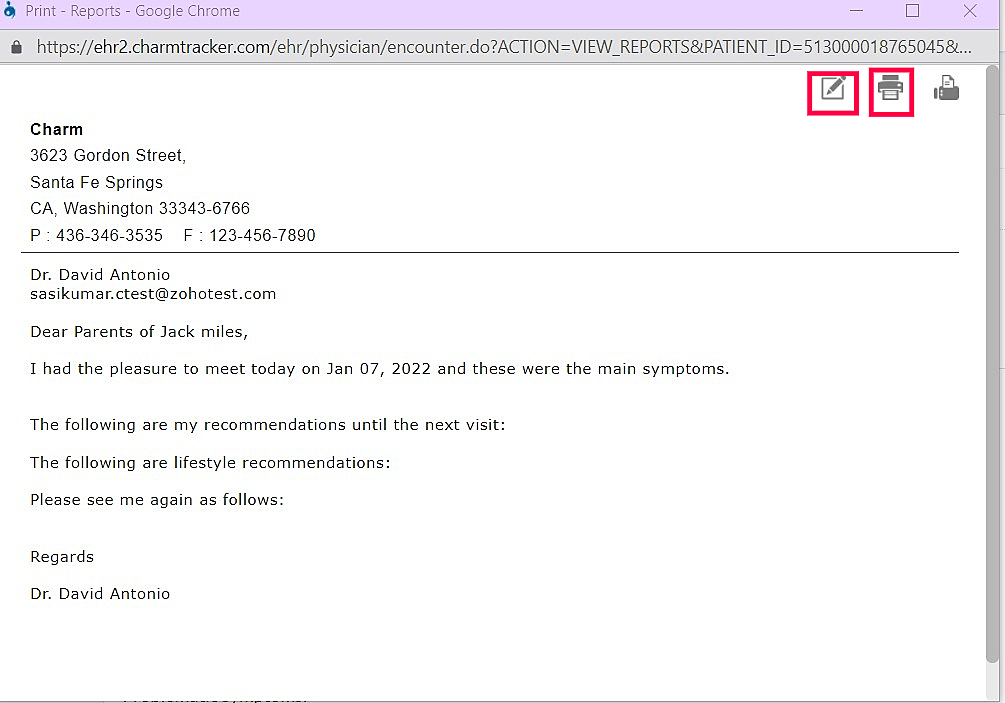 Edit Referral Report