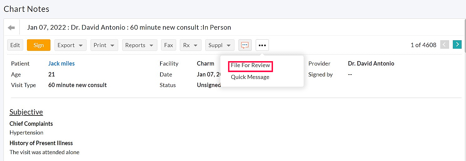 File for Review Option