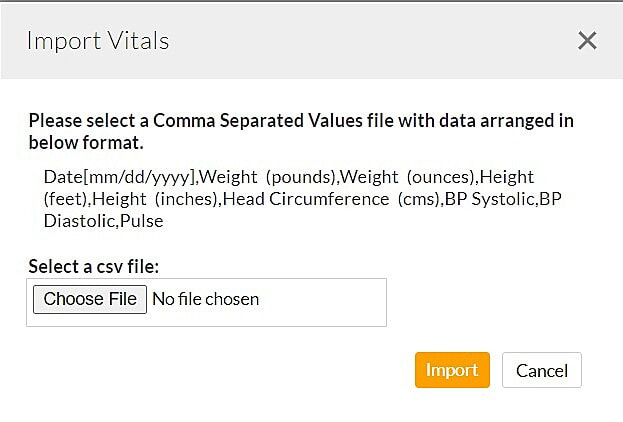 Import Health Vitals