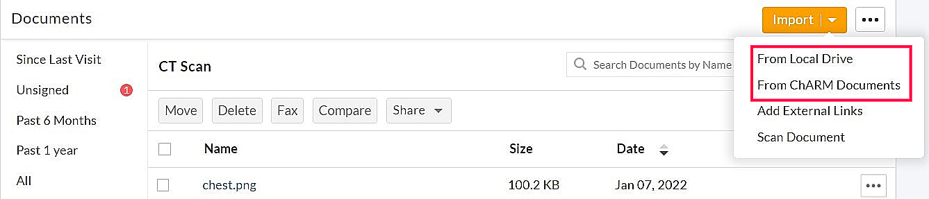 Import Patient Documents