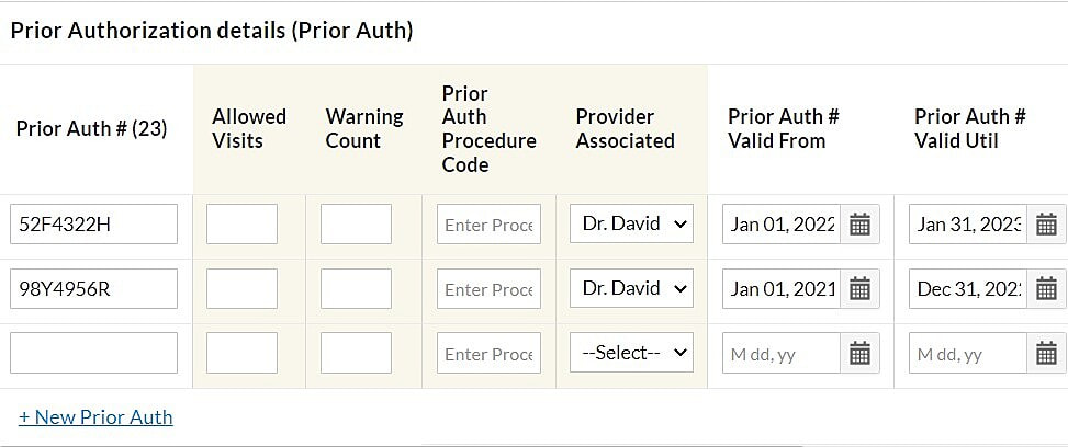 Multiple Prior Authorization