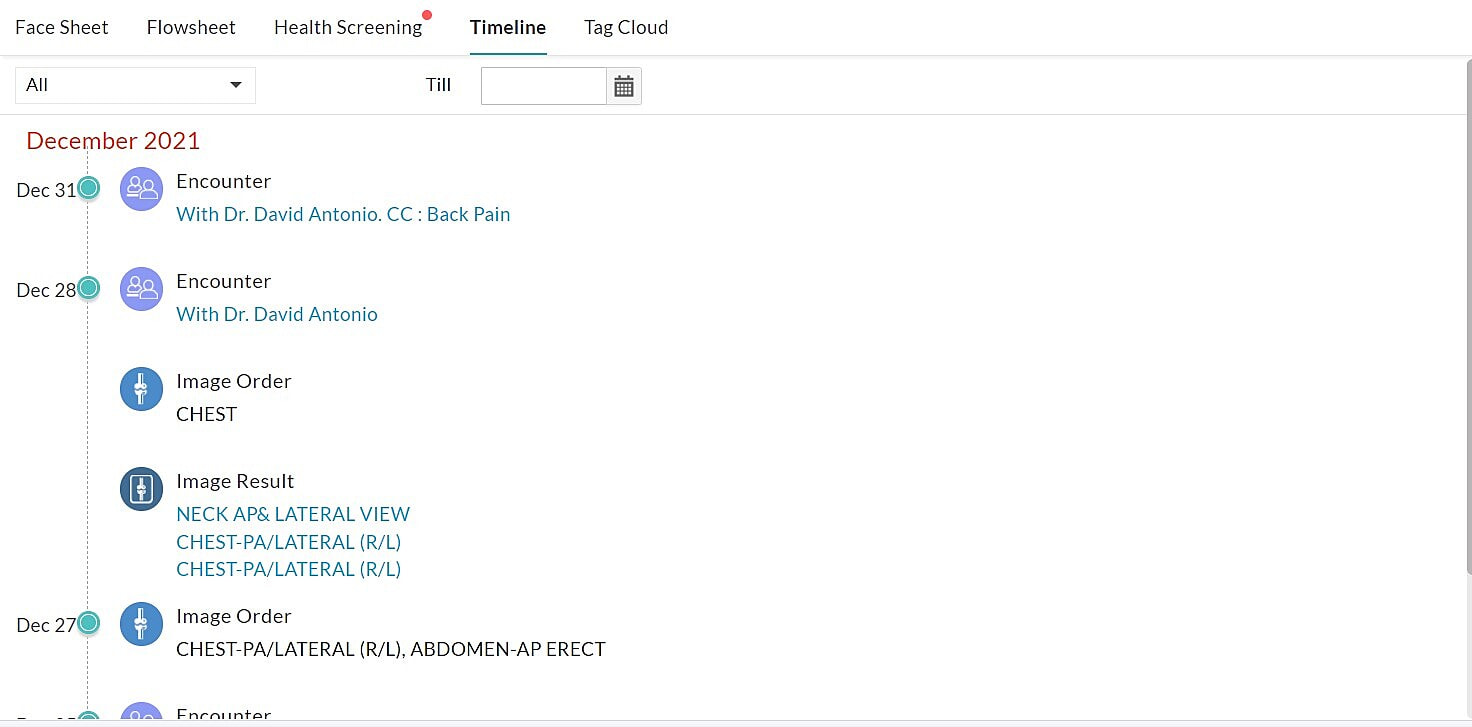 Patient Timeline Option