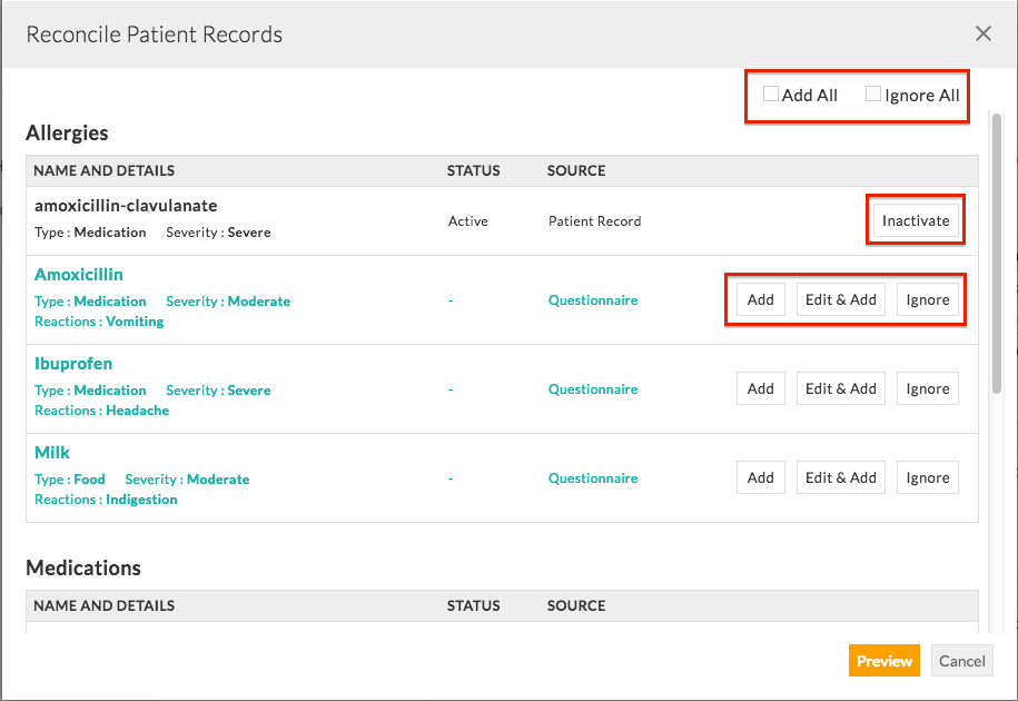 Reconcile Patient Records