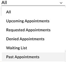 Filter by Appointment Type