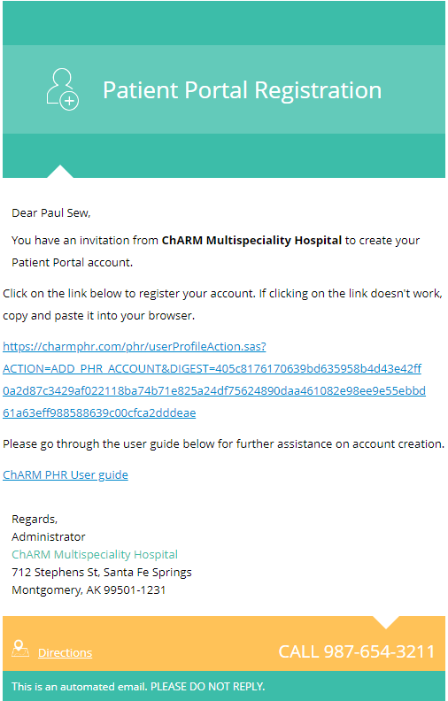 Patientportal Registration