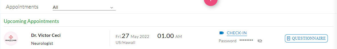 TeleHealth Meeting Password