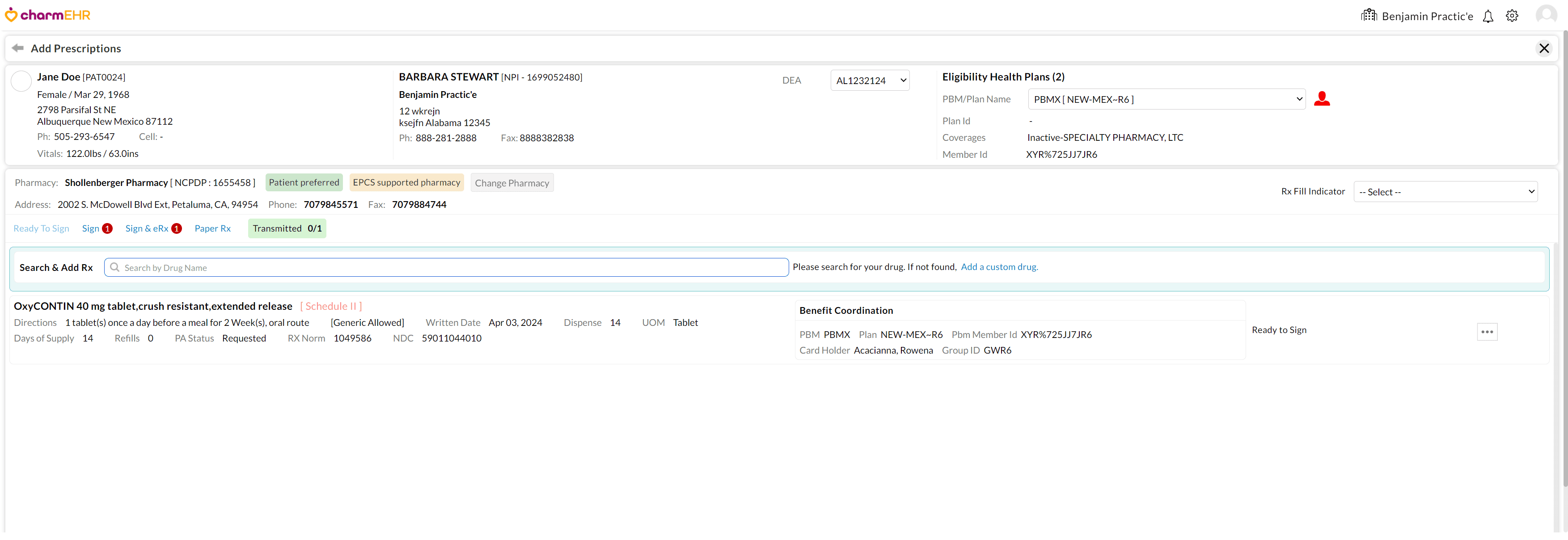 Sign and Rransmit Prescriptions