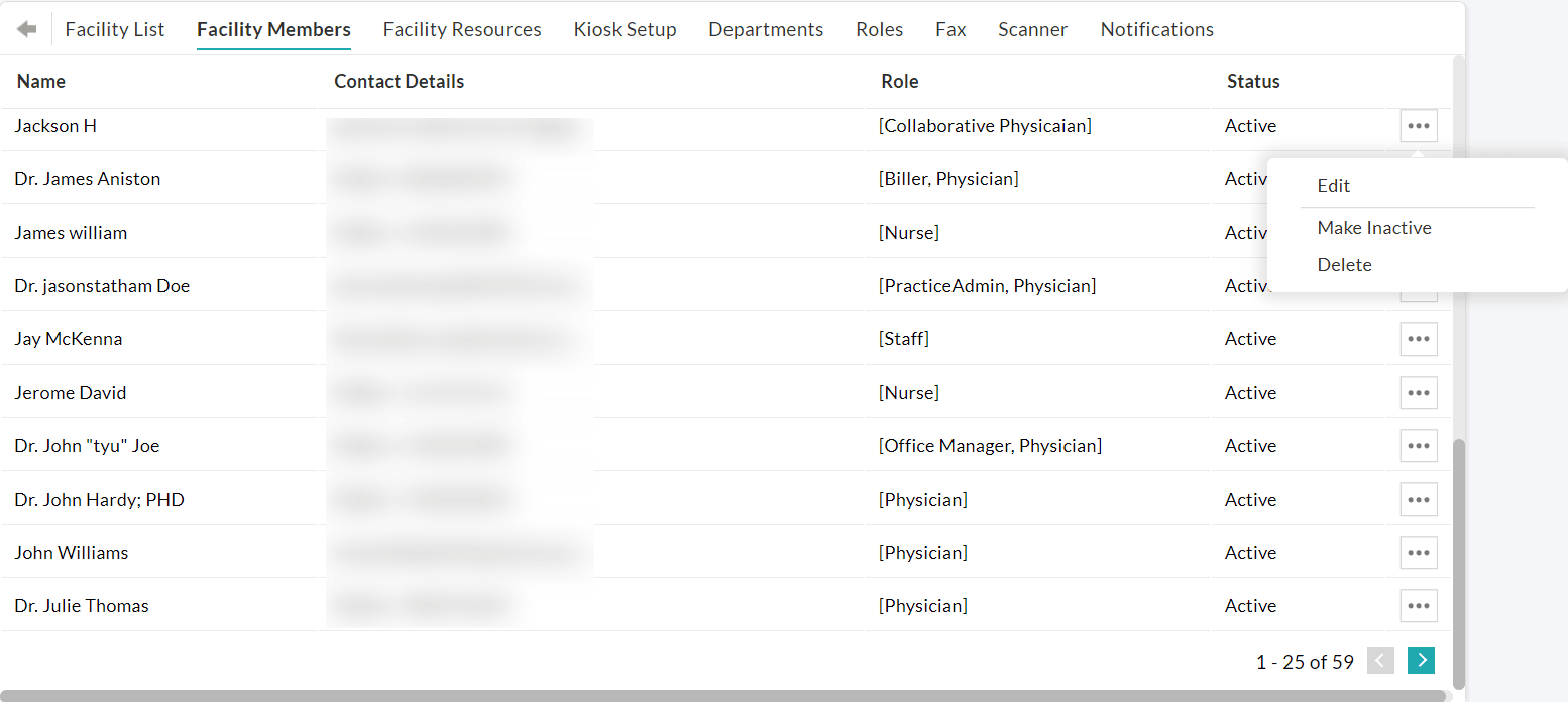 Review Facility Member Accounts