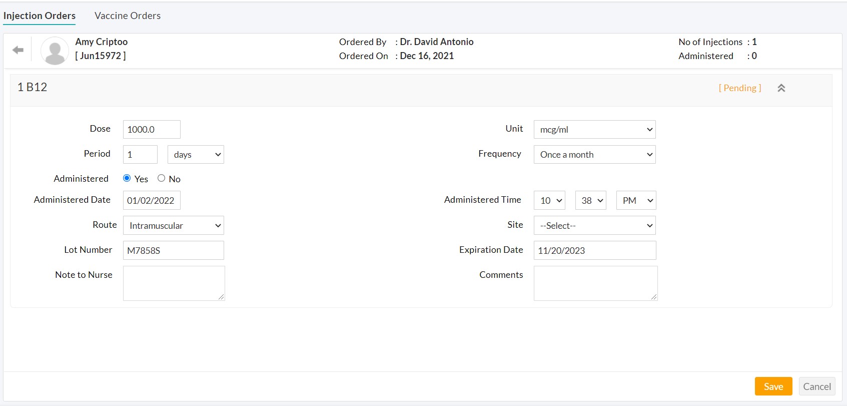 Administer Injection