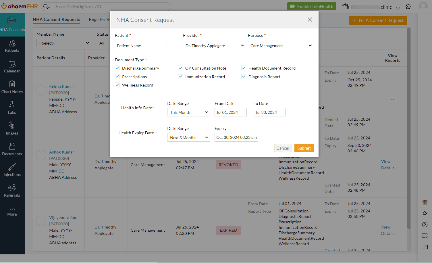 NHA Consent Request NHA Consent Request