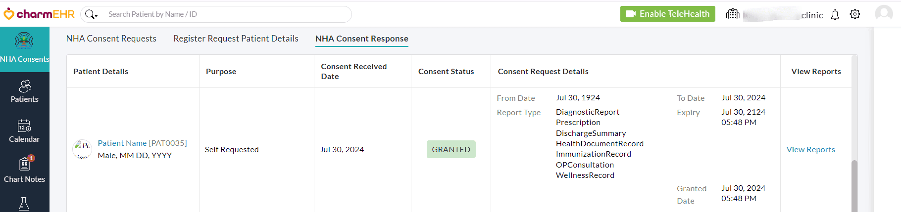 NHA Consent Response NHA Consent Response