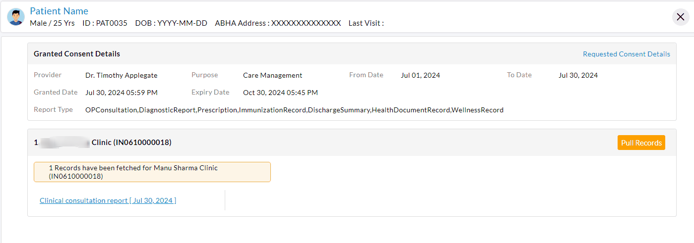 Pull Records Option Pull Records Option