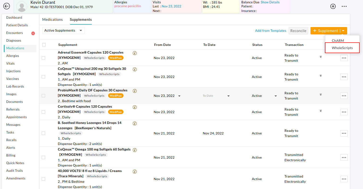 Add Medication From WholeScripts Add Medication From WholeScripts