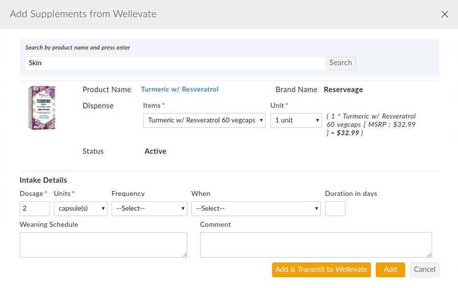 Add Supplements from Wellevate Add Supplements from Wellevate