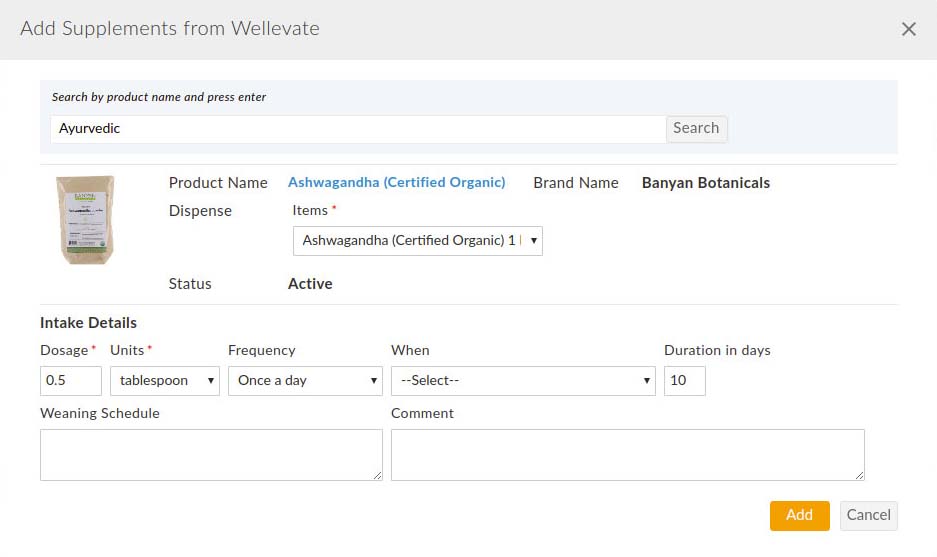 Add Supplements from Wellevate Add Supplements from Wellevate