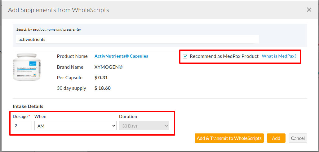 Add Supplement From WholeScripts Add Supplement From WholeScripts