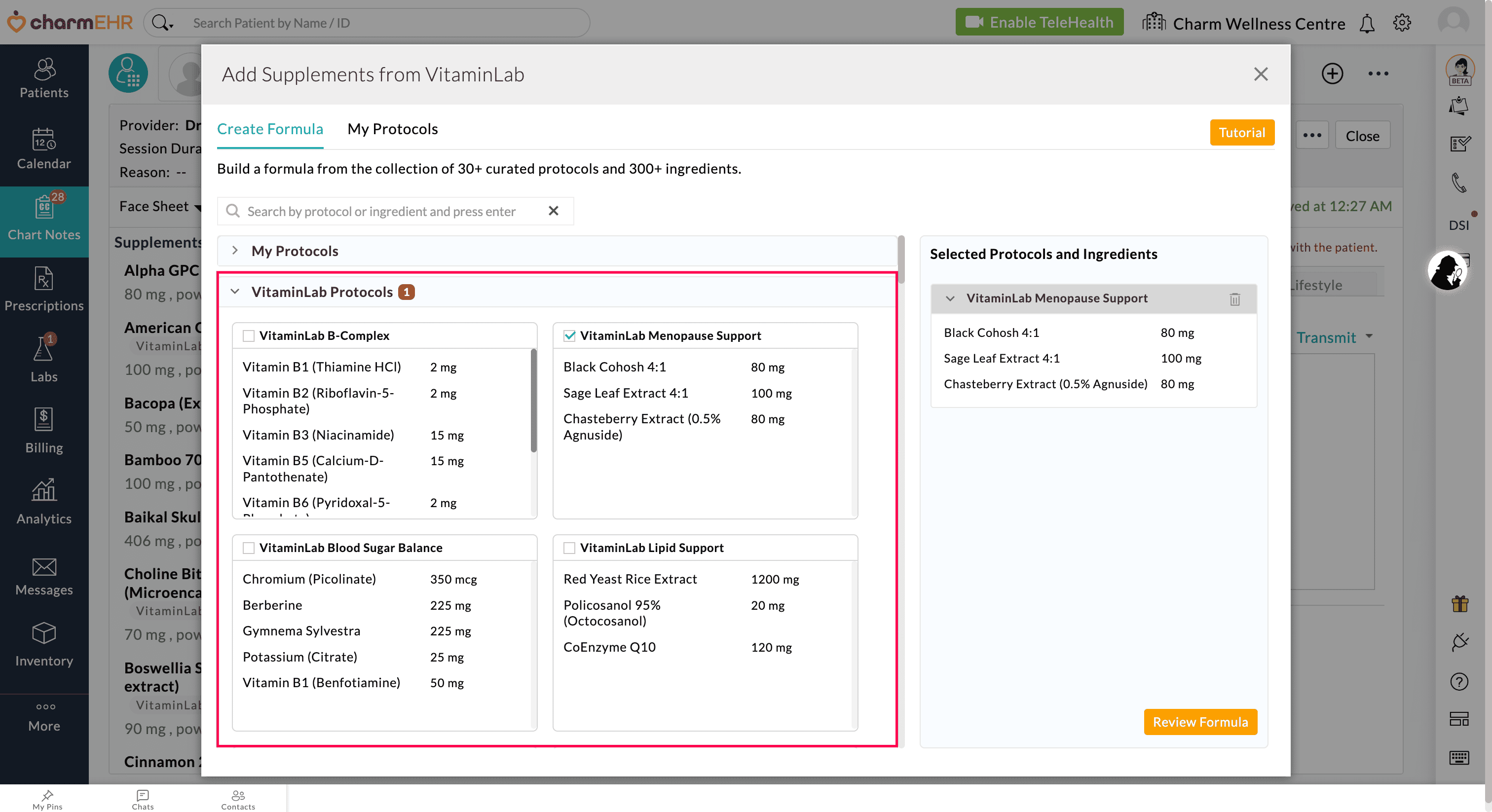 Add VitaminLab Protocols