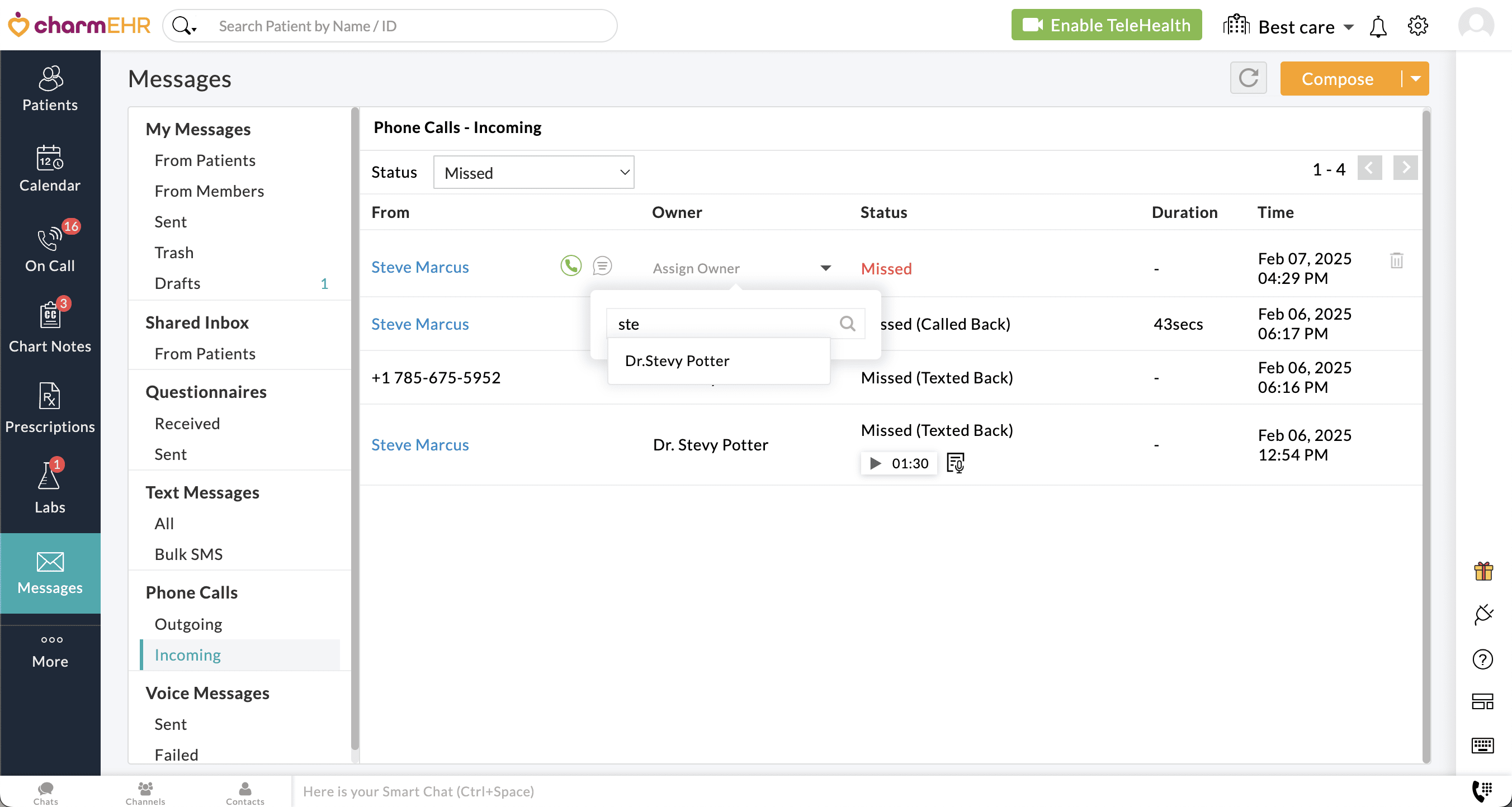 Assign Members Handling Missed Call Assign Members Handling Missed Call