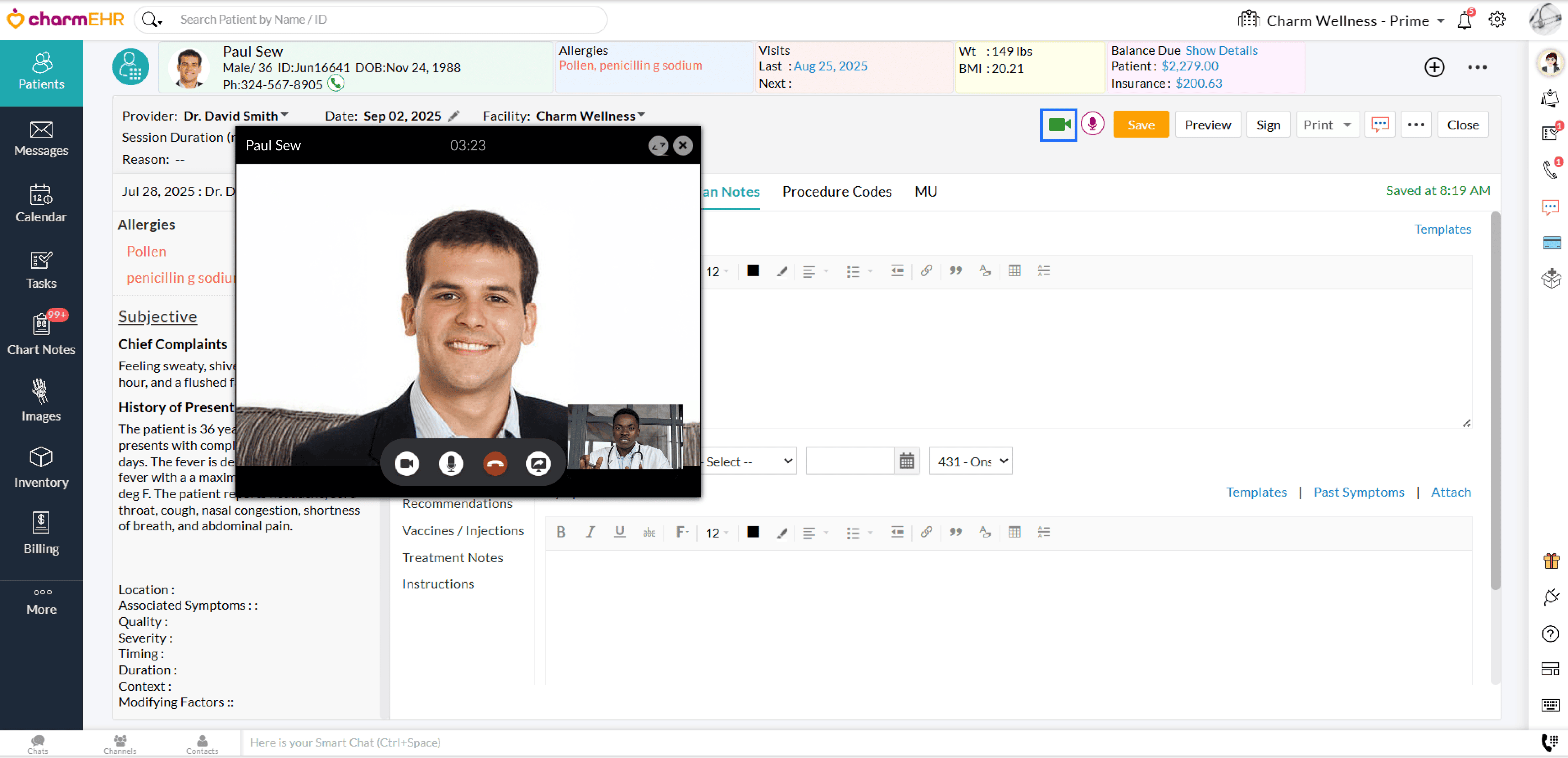 Charm Integrated Video in Charm Ai Scribe