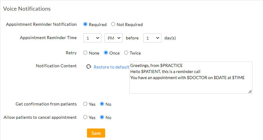 Enable Voice Notifications Reminder