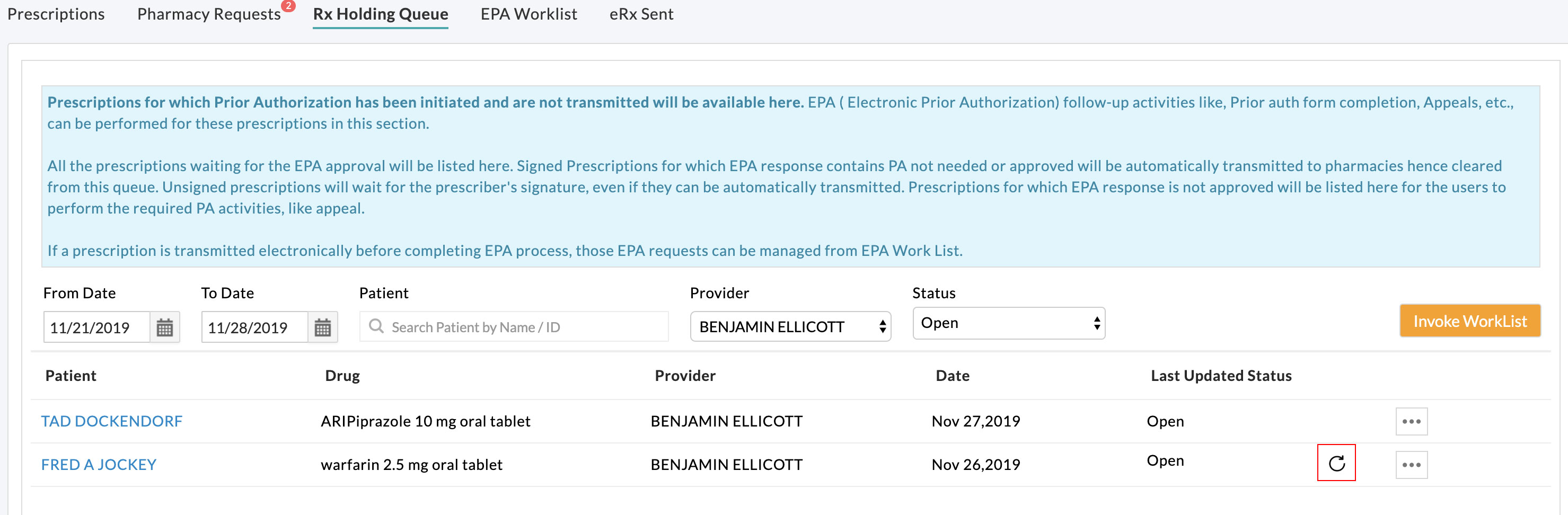 EPA Refresh Queue EPA Refresh Queue