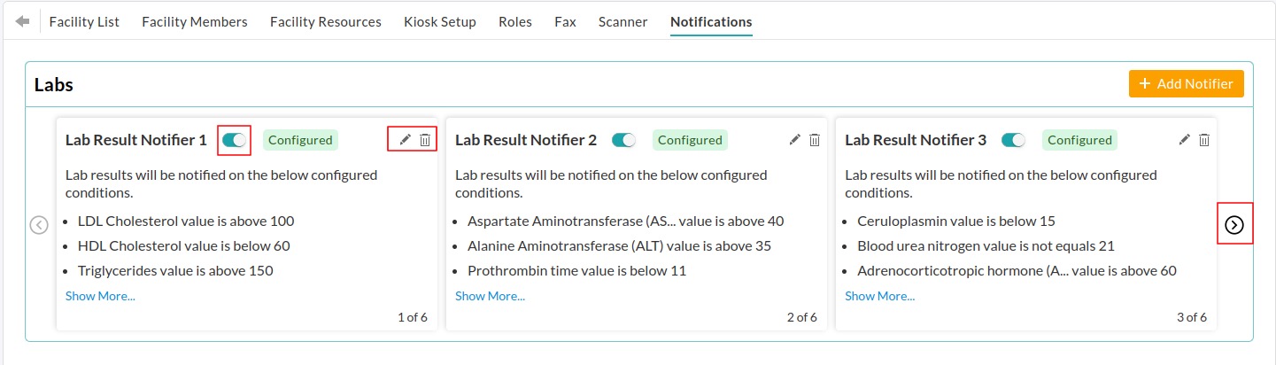 Lab Result Notifier List