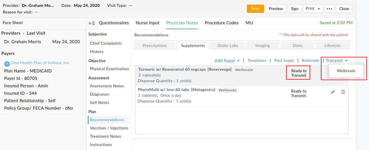 Transmit To Wellevate Option Transmit To Wellevate Option