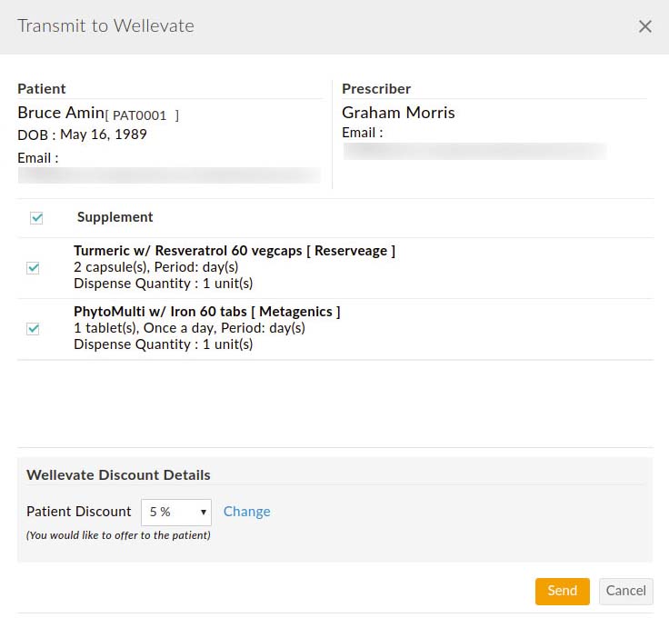 Transmit to Wellevate Dialog Transmit to Wellevate Dialog