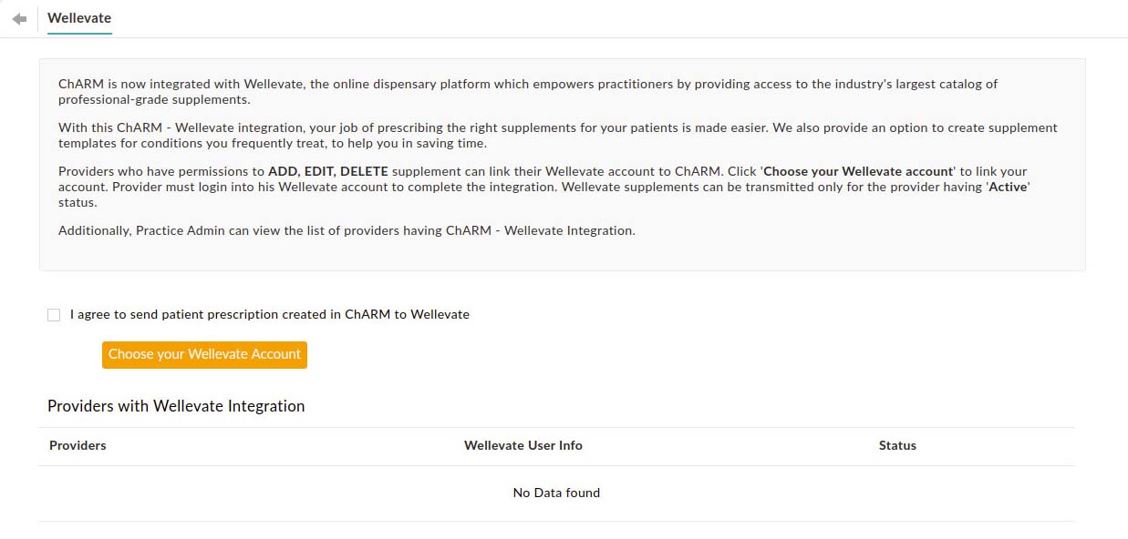 Wellevate Settings Wellevate Settings