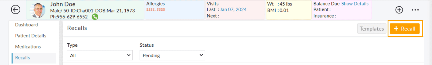 Add Recall Add Recall