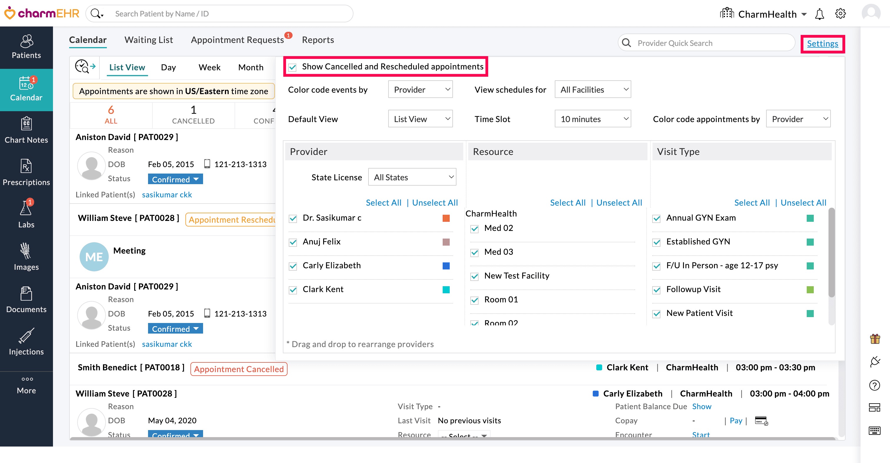 Cancelled Rescheduled